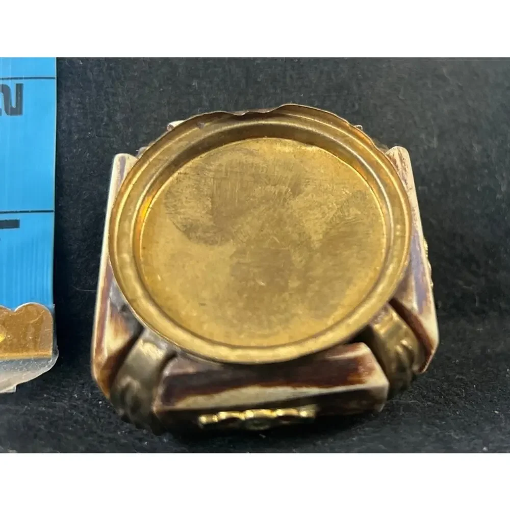 Camel Bone and Brass Trinket Box Antique Middle Eastern